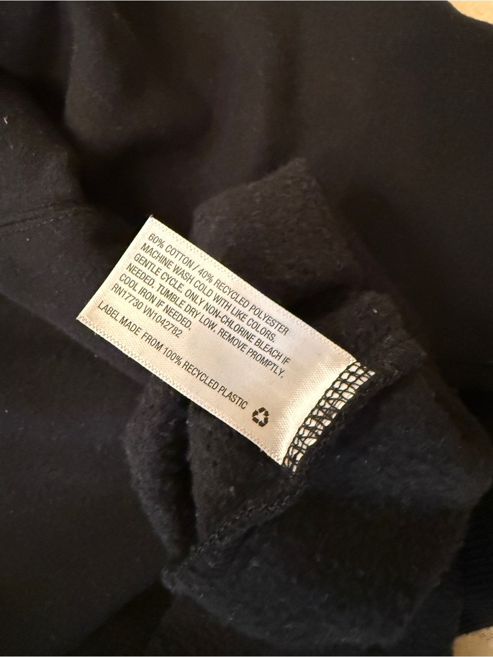 wild fable Black Cropped Hoodie with White Drawstrings - Picture 4 of 7
